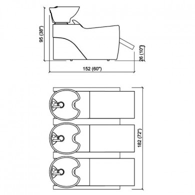 Мойка парикмахерская "FLATIRON SHIATSU 3P"